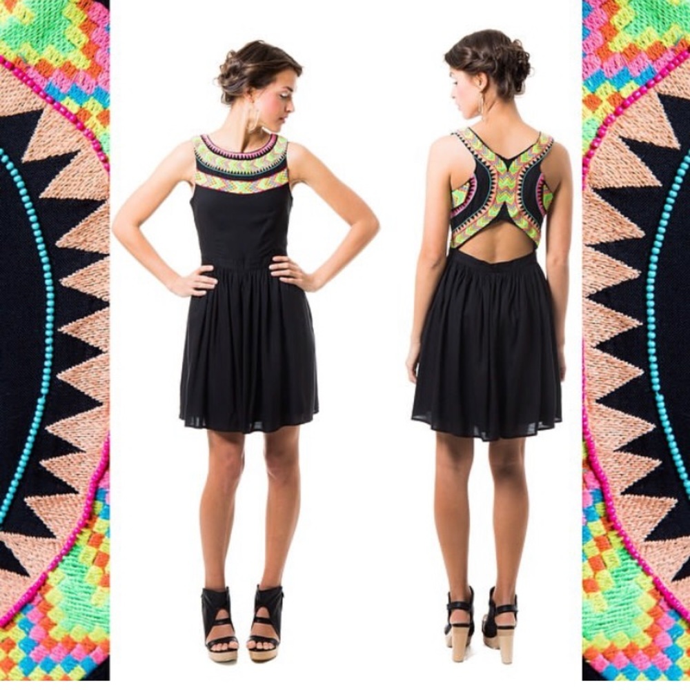 Mara Hoffman embroidered little black dress